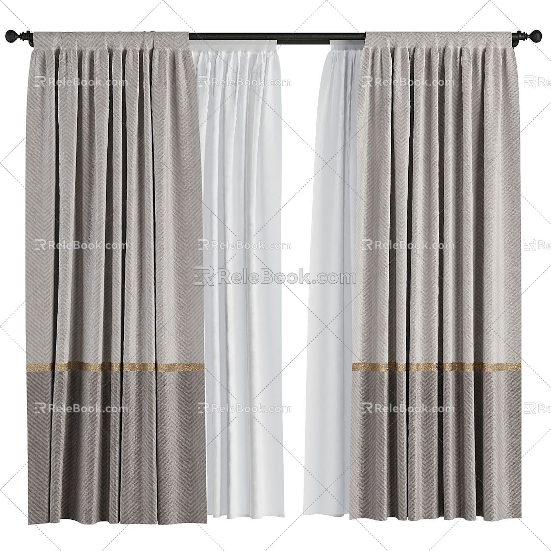 Modern Curtains 3d model