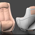 Modern Pink And Light Gray Massage Chair With Leather Upholstery And Ergonomic Design