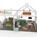 Swing Door Design For Exhibition Booth With Wine And Bakery Coffee