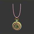 Vintage Gold Pocket Watch With Chain And Mechanical Dial On Dark Background