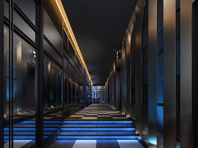 Modern Away Hotel Away 3d model