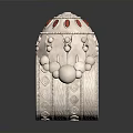 Elegant Silver Decorative Ring With Red Accents And White Bead Details