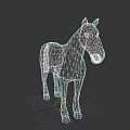 Detailed Brown Horse With White Face Standing On Dark Background