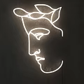 Creative Neon Decorative Lights with Face Outline Designs in Various Colors for Modern Wall Decoration