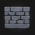 Building Exterior Wall Featuring Gray Stacked Bricks With Rough Surface Texture 3d model