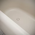 Modern Double Washbasin with Concrete Countertop and Oval Backlit Mirror