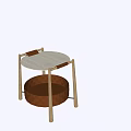Italian Style Minimalist Sofa Side Table Italian Style Saddle Leather Woven Sofa Side Table Modern Simple Round Storage Rack 3d model