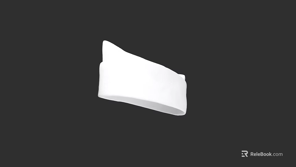 White Soft Lightweight Hat With Minimalist Design Ideal For Daily Casual Wear 3d model 