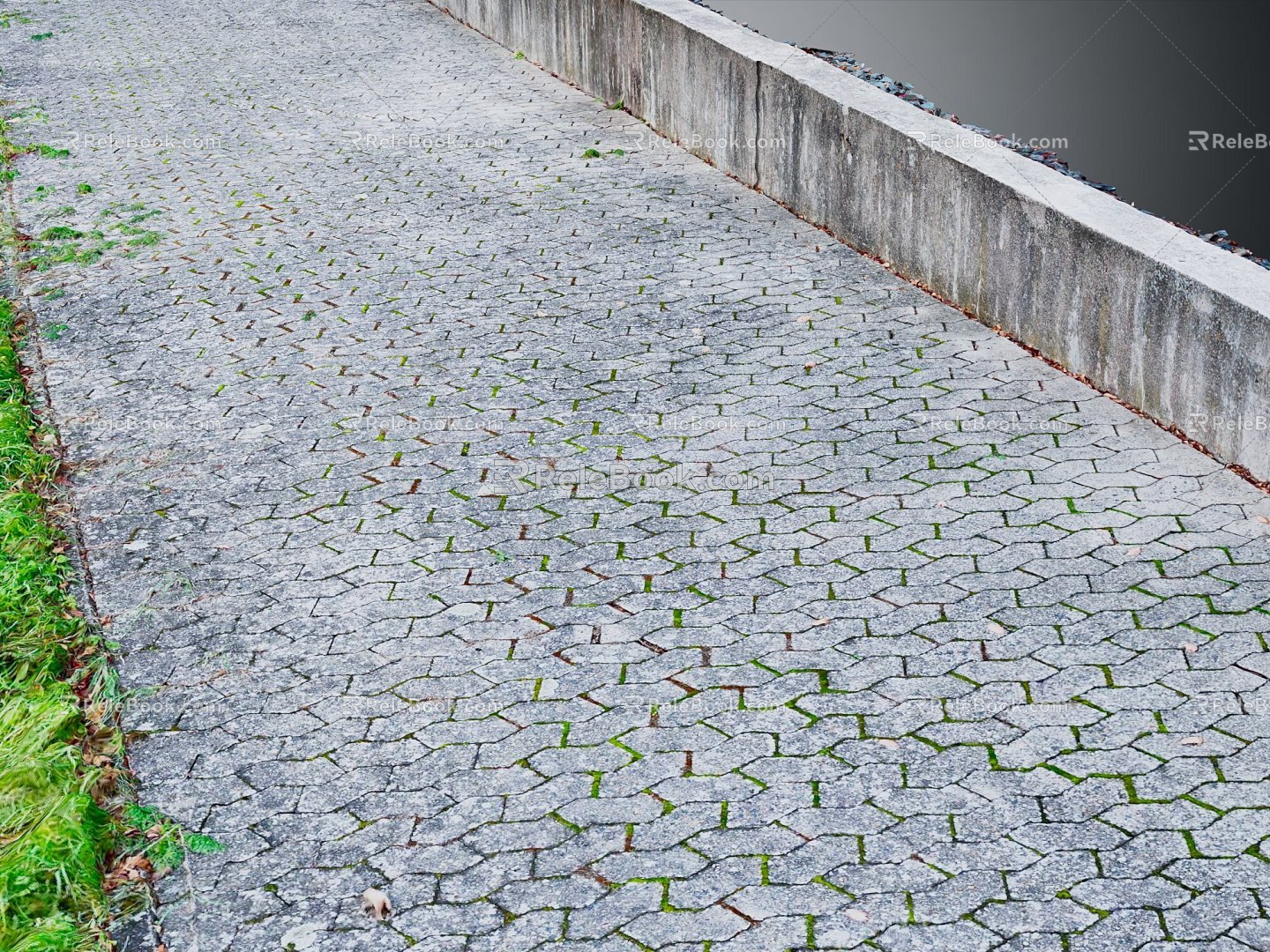 Modern Pavement Stone Pavement Sidewalk Road Path 3d model