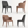 Modern Leather Dining Chairs Black And Brown Stylish Design With Armrests