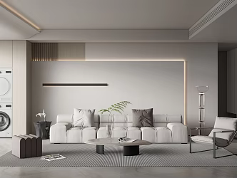 Modern living room sofa coffee table combination multi-person sofa lounge chair dryer 3d model