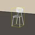 Modern White Leisure Chair With Textured Backrest Seat And Metal Legs