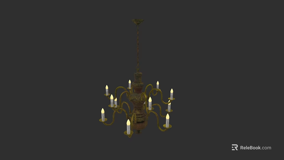 Classical Chandelier With Multiple Arms And Candle Shaped Lights Decorative Design 3d model 