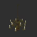 Classical Chandelier With Multiple Arms And Candle Shaped Lights Decorative Design