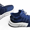 Stylish Blue Lace Up Sneakers With White Sole And Stripes