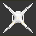 High Quality White Drone With Gold Stripes Four Propellers And Camera 3d model