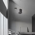Elegant Living Room Interior With White Walls Pendant Light And Decorative Artwork