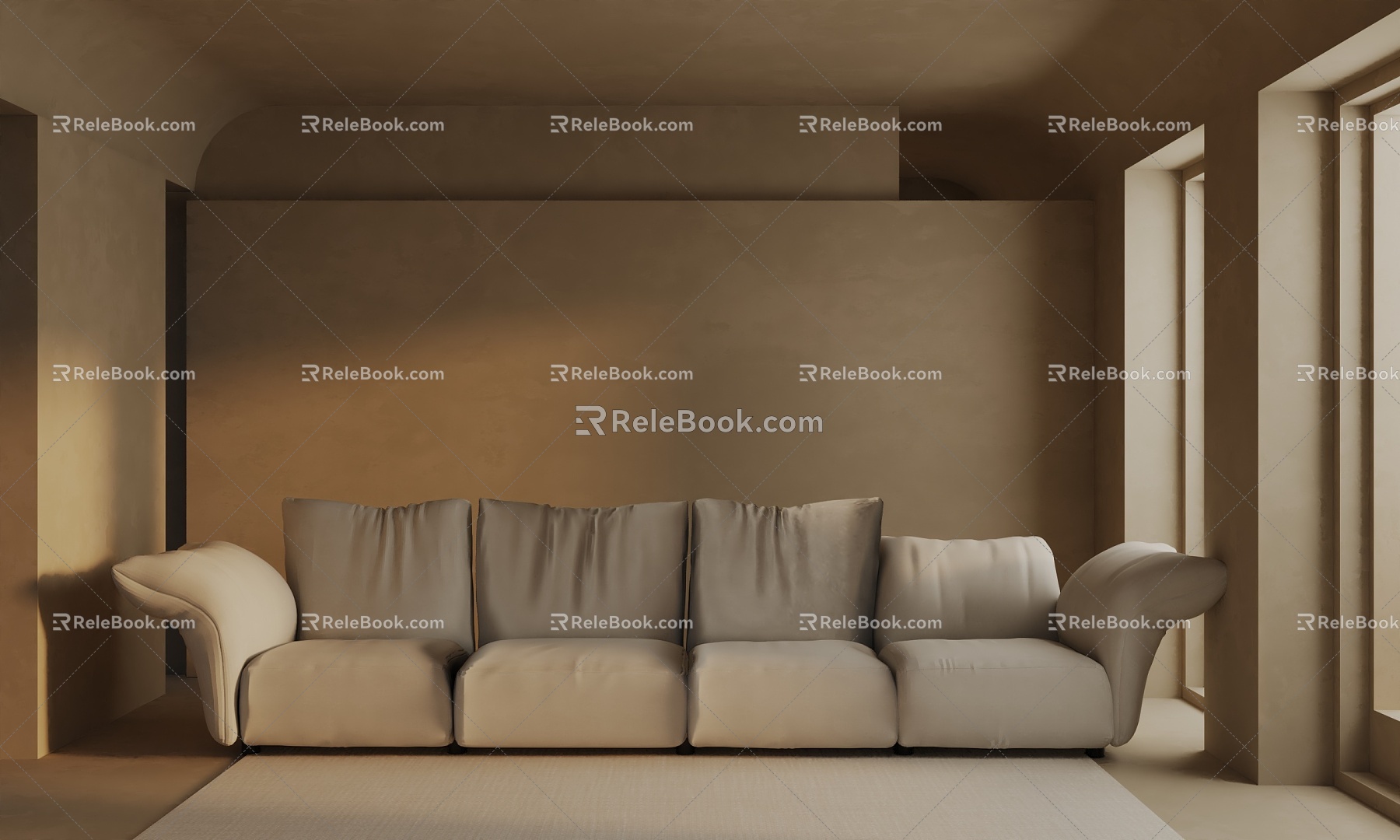 Three-seat sofa 3d model