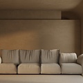 Three-seat sofa 3d model