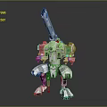 Modern Robot Mech Warrior Machine Battlearm Mechanical Battlearm Machine Warrior 3d model