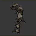 3D Lava Monster Model With Rock Body Flowing Lava And Flaming Limbs
