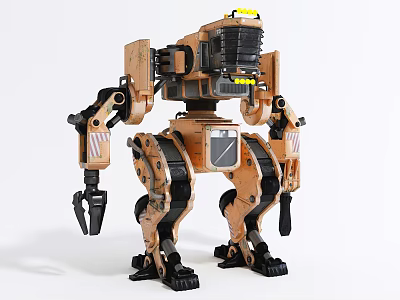 Armored Smart Machine With Multi Jointed Limbs Mechanical Claw And Sensor Head Design 3d model