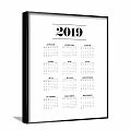 2019 Calendar With Clear Monthly Dates And Minimalist Wall Layout