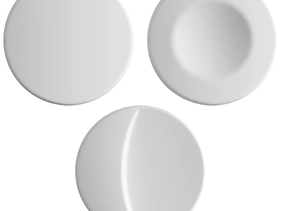 Three White Circular Wall Decorative Pieces For Modern Home Interior 3d model