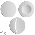 Three White Circular Wall Decorative Pieces For Modern Home Interior