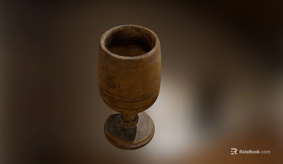 Handcrafted Wooden Cup With Natural Texture And Solid Base For Daily Use 3d model