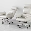 White Leather Office Chairs With High Back Armrests Footrest Metal Base And Rolling Wheels