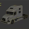 White Volvo Semi Truck With High Cab Design Multiple Windows And Dual Rear Wheels