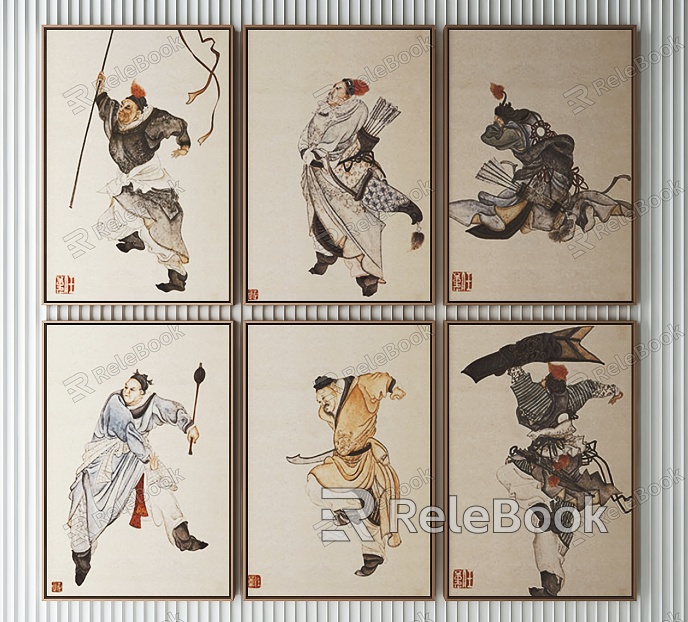 New Chinese figure painting decorative painting model