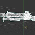 Futuristic Sci Fi Weapon With Scope Blue Glowing Strips And Mechanical Design