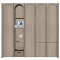 Modern Light Wood Wardrobe Design With Open Shelves And Sleek Cabinet Doors