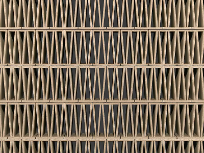 Modern Geometric Room Divider With Triangular Wooden Panels And Dark Background 3d model