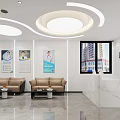 Elegant Modern Hospital Outpatient Waiting Area With Comfortable Sofa Coffee Tables And Display Screen