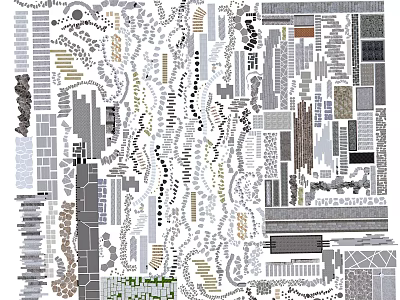 Stepping Stones Garden Path Design With Natural Stone Materials And Landscape Elements 3d model