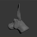 White Donkey Head Sculpture With Large Ears And Detailed Design Features