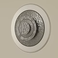 Elegant Circular Layered Metallic Wall Decor With Textured Patterns And Silver Rim