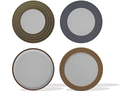 Round Decorative Mirrors With Different Woven Frames And Multiple Colors For Home 3d model