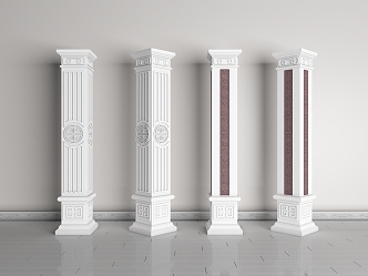 Chinese Roman Column Gypsum Engraved Column Gypsum Component Building Component Stigma Head Engraved Column 3d model