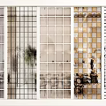 Stylish Room Dividers With Various Grid Patterns And Textured Glass For Modern Interiors