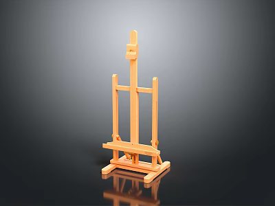 Wooden Easel Stand For Artists With Adjustable Height And Stable Base 3d model