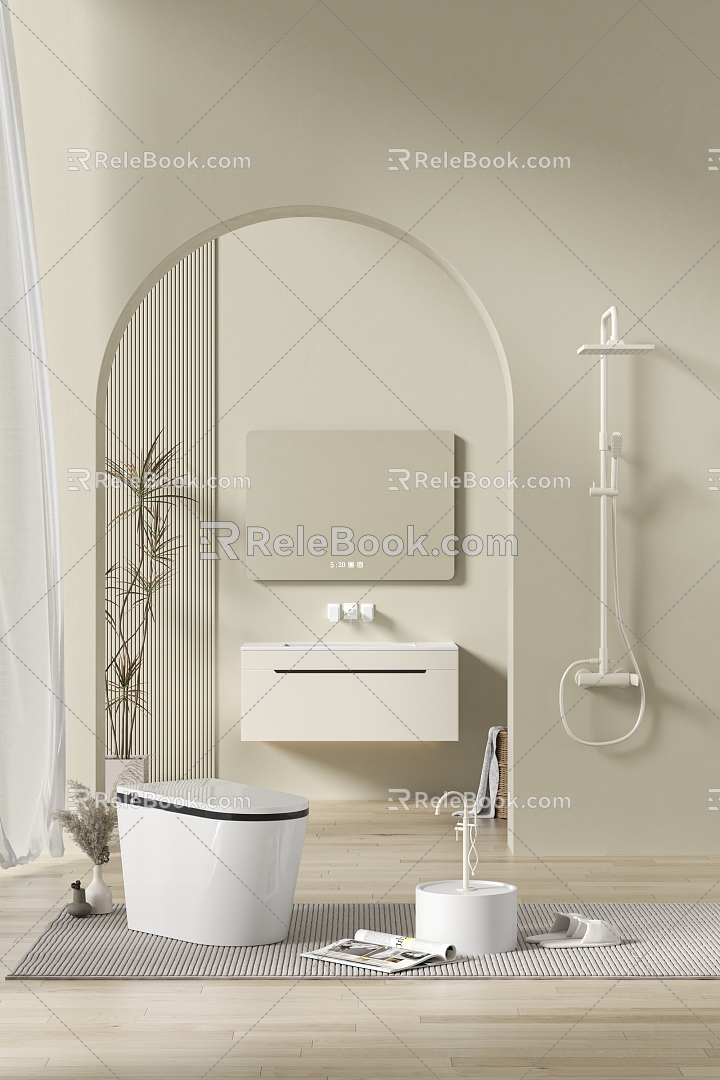 -Ji Feng Bathroom Poster Toilet Bathroom Cabinet Shower 3d model