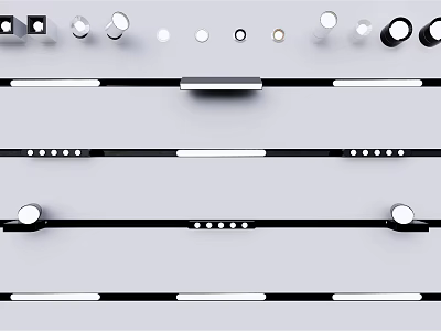 Modern Downlights And Spotlights With Various Sizes For Indoor Ceiling Lighting 3d model