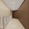 Modern Public Toilet Interior With Clean Design Multiple Washbasins Mirrors And Tiled Floors