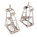Two Metal Support Stands Featuring Coiled Spring Structure And Stable Base 3d model