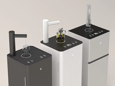 Modern Water Dispensers With Diverse Color Schemes And Functional Displays 3d model
