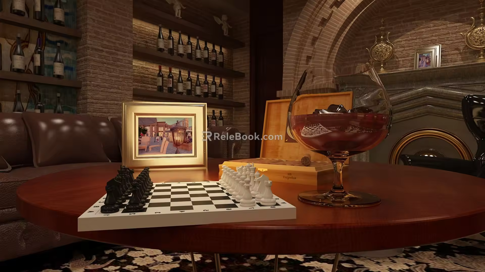 modern chess board 3d model
